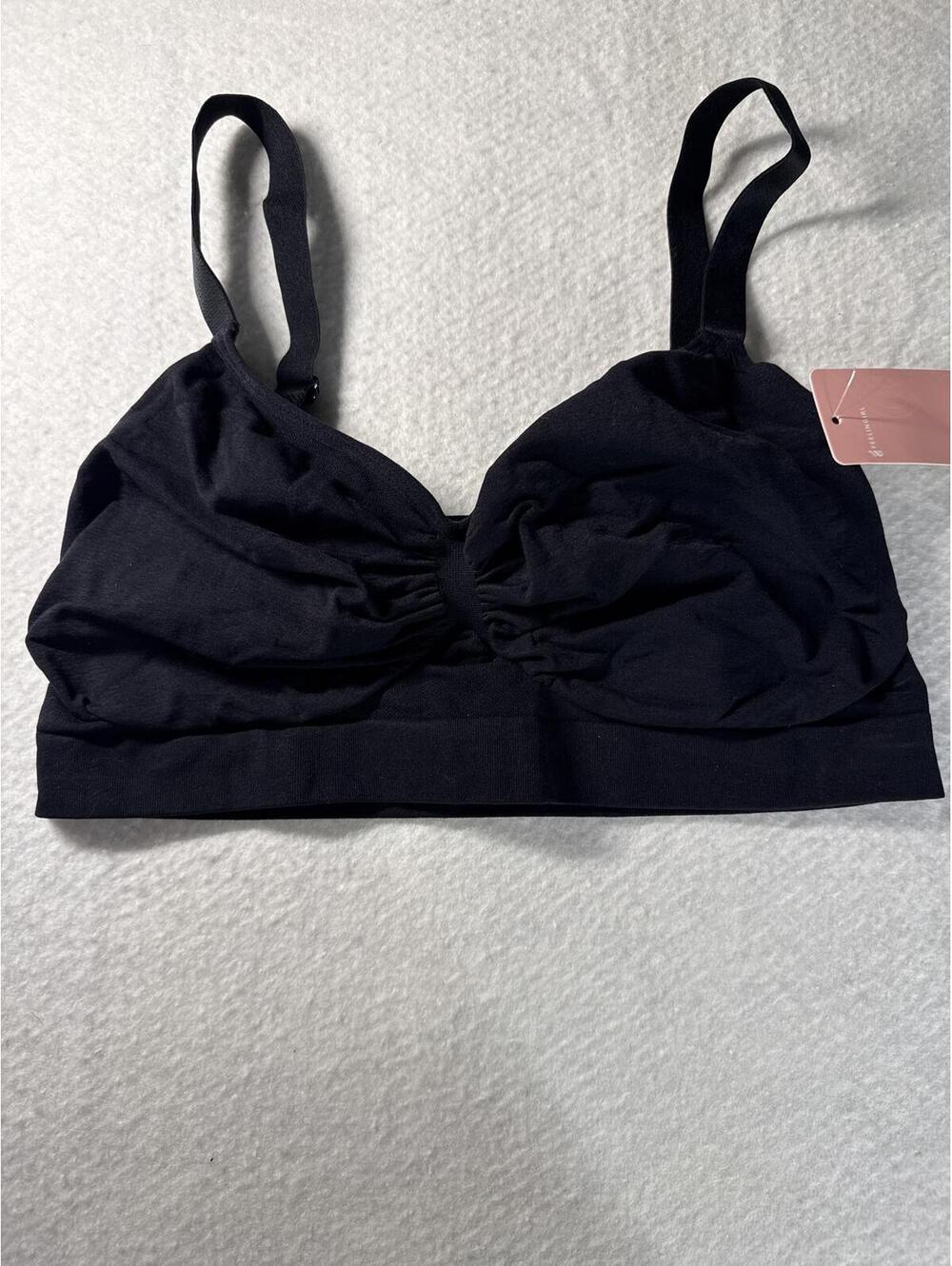 Feelingirl Black Adjustable Strap Bra Top Size XL 664